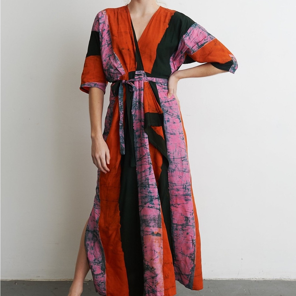 Osei Duro Letsa Wrap Dress in Carmine - Size L
